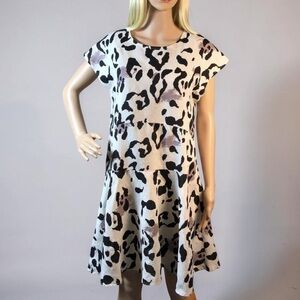 NWT Linen Drop-waist Leopard Print Dress Sz XS